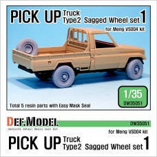 Pick-up Truck Type 2 Sagged Wheel Set 1 1/35