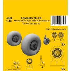 1/48 Lancaster Mk.I/III Mainwheels and Tailwheel w/Leg for HK Models kit