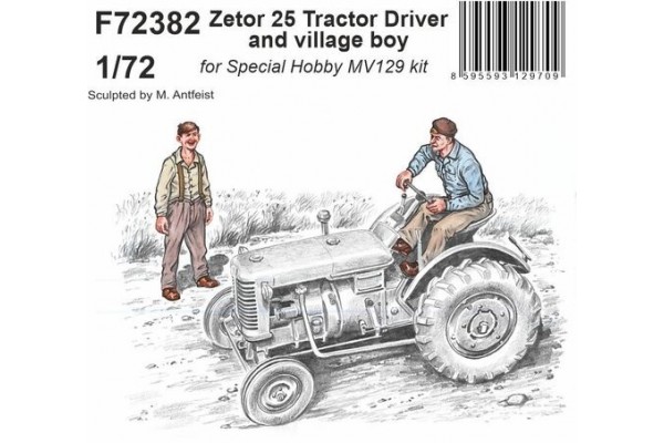 Zetor 25 Tractor Driver and Village Boy 1/72