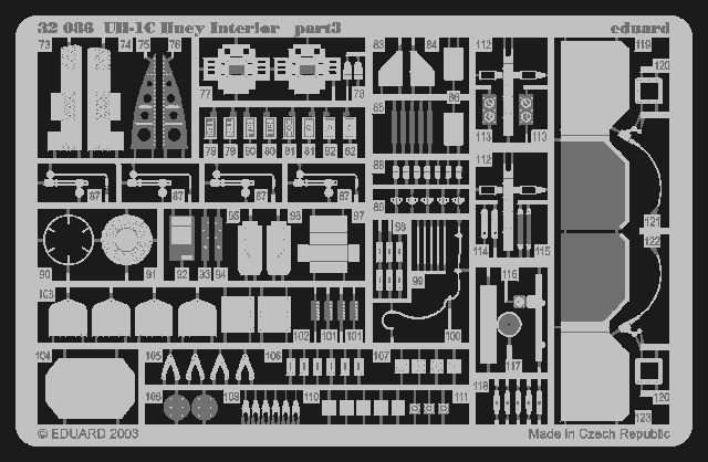 UH-1C interior 1/32 Photo-etch for Academy kit
