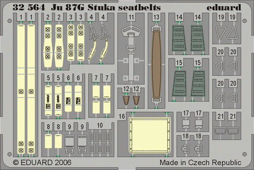Ju 87 Stuka seatbelts 1/32 Photo-etch for Hasegawa kit