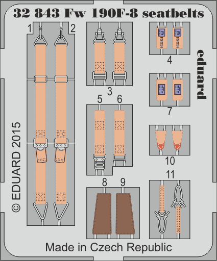 Fw 190F-8 seatbelts 1/32 Photo-etch for Revell kit