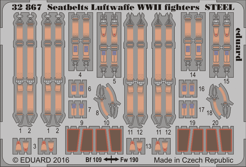Seatbelts Luftwaffe WWII 1/32 Seatbelts Luftwaffe WWII 1/32