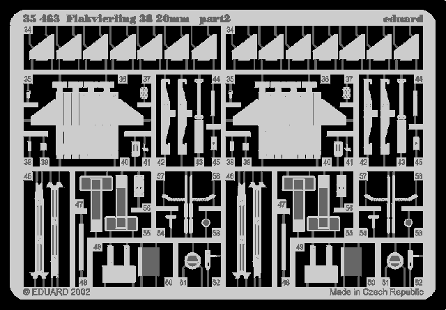 Flakvierling 38 20mm 1/35 Photo-etch for Tamiya kit