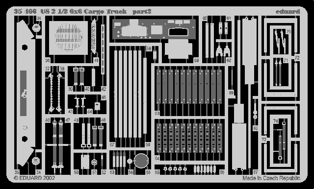 US 2 1/2 6x6 Cargo Truck 1/35 Photo-etch for Tamiya kit
