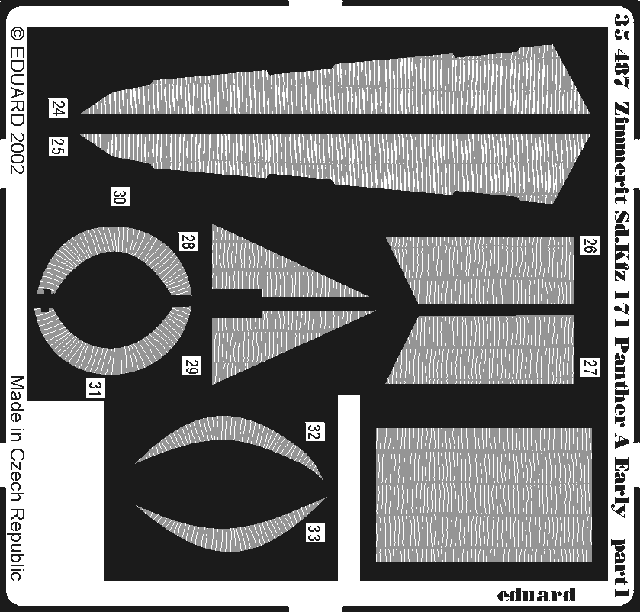 Panther Ausf.A Early Zimmerit 1/35 Photo-etch for Tamiya kit
