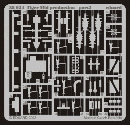 Tiger I Mid. Production 1/35 Photo-etch for Tamiya kit