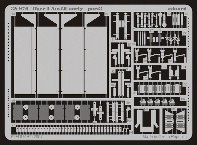 Tiger I Ausf E early 1/35 Photo-etch for Tamiya kit