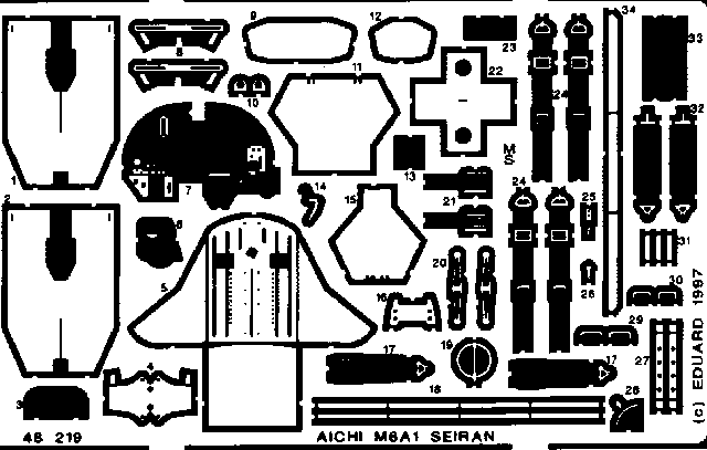 M6A1 Seiran 1/48 Photo-etch for Hasegawa kit
