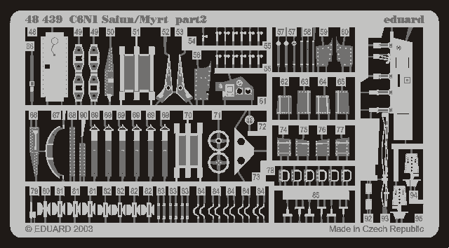 C6N1 Saiun/Myrt 1/48 Photo-etch for Hasegawa kit C6N1 Saiun/Myrt 1/48 Photo-etch for Hasegawa kit
