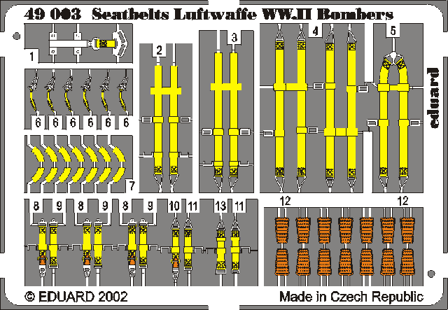 Seatbelts Luftwaffe WWII bombers 1/48 Seatbelts Luftwaffe WWII bombers 1/48