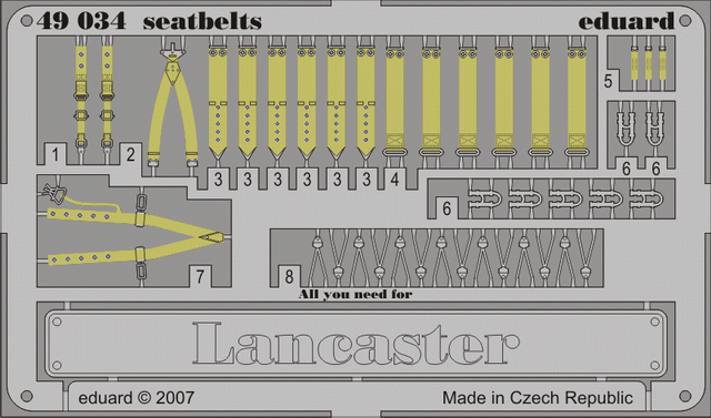 Lancaster seatbelts 1/48 Photo-etch for Tamiya kit