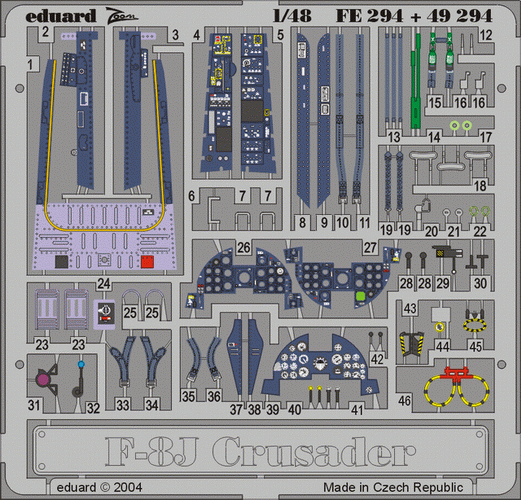 F-8J 1/48 Photo-etch for Hasegawa kit F-8J 1/48 Photo-etch for Hasegawa kit