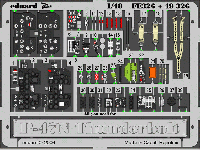 P-47N 1/48 Photo-etch for Academy kit