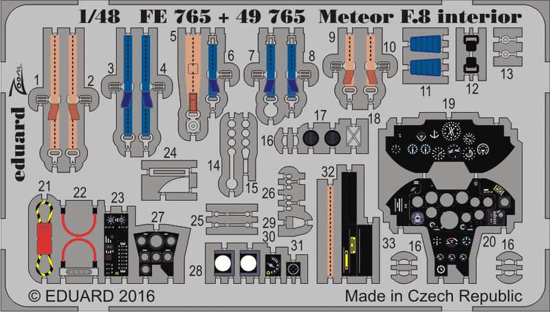 Meteor F.8 1/48 Photo-etch for Airfix kit