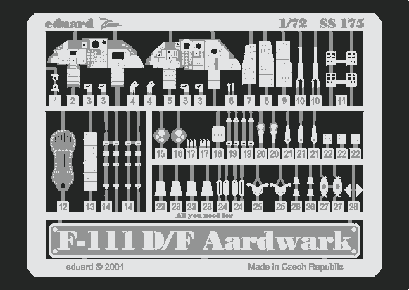 F-111D/F Aardvark 1/72 Photo-etch for Hasegawa kit