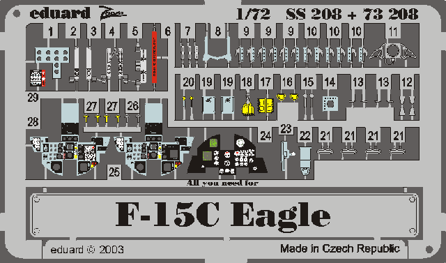 F-15C 1/72 Photo-etch for Hasegawa kit
