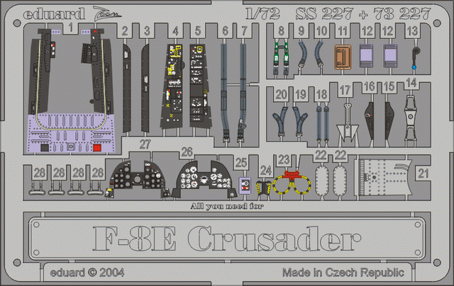 F-8E 1/72 Photo-etch for Academy kit F-8E 1/72 Photo-etch for Academy kit