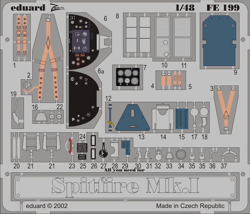 Spitfire Mk. I 1/48 Photo-etch for Tamiya kit