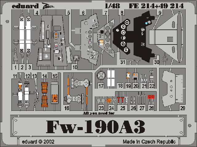 Fw 190A-3 1/48 Photo-etch for Tamiya kit Fw 190A-3 1/48 Photo-etch for Tamiya kit