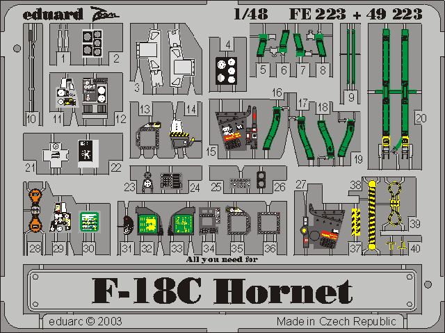 F-18C 1/48 Photo-etch for Hasegawa kit