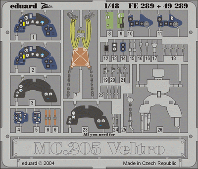 MC.205 Veltro 1/48 Photo-etch for Hasegawa kit