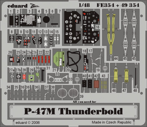 P-47M 1/48 Photo-etch for Tamiya kit