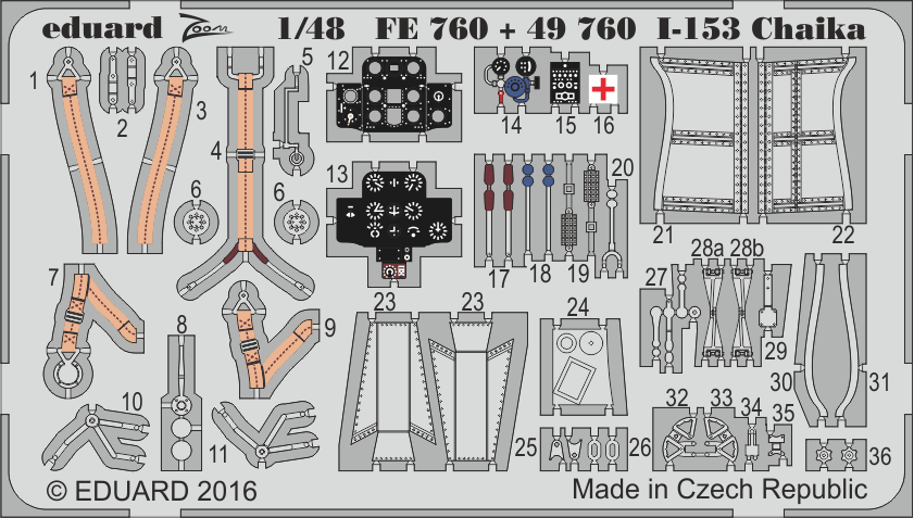I-153 Chaika 1/48 Photo-etch for ICM kit