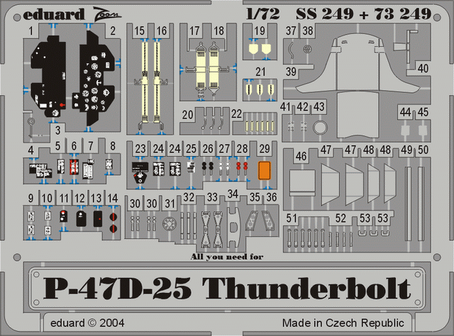 P-47D-25 1/72 Photo-etch for Tamiya kit