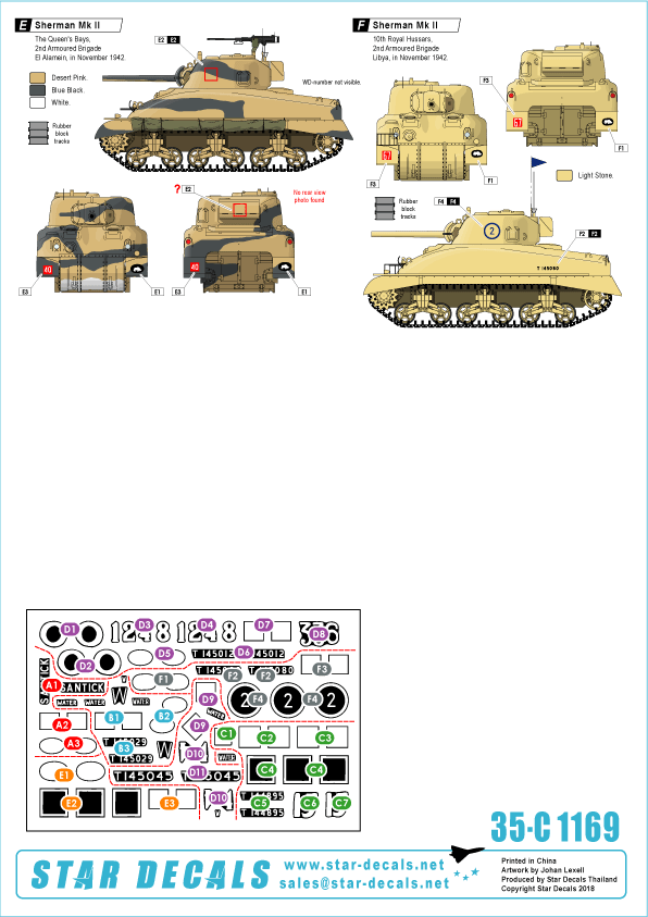 Star Decals 35-C1169 British Sherman tanks in North Africa 1/35