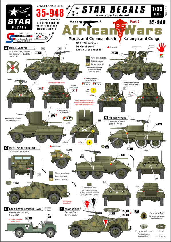 Star Decals 35-948 Modern African Wars #3 1/35
