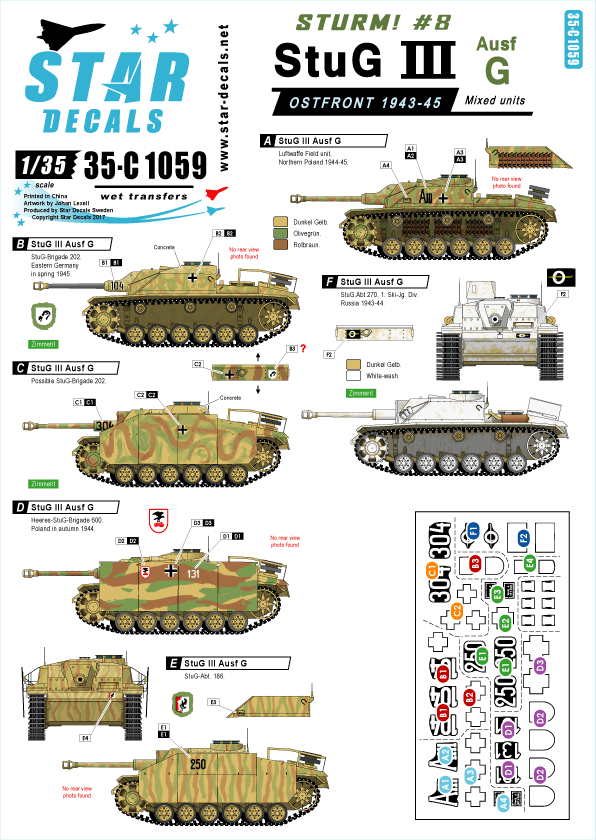 Star Decals 35-C1059 Sturm! #8 1/35