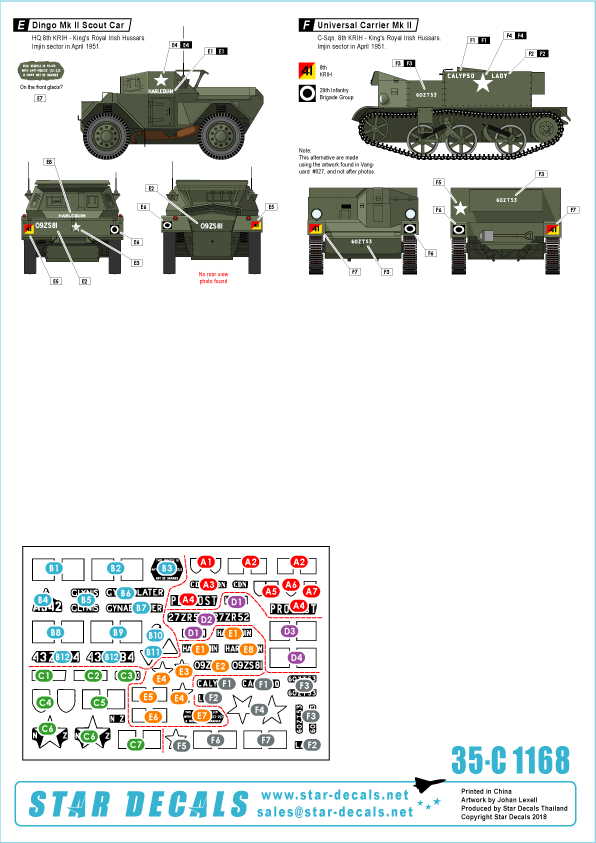 Star Decals 35-C1168 Commonwealth Mix - Korean War 1950-53 1/35